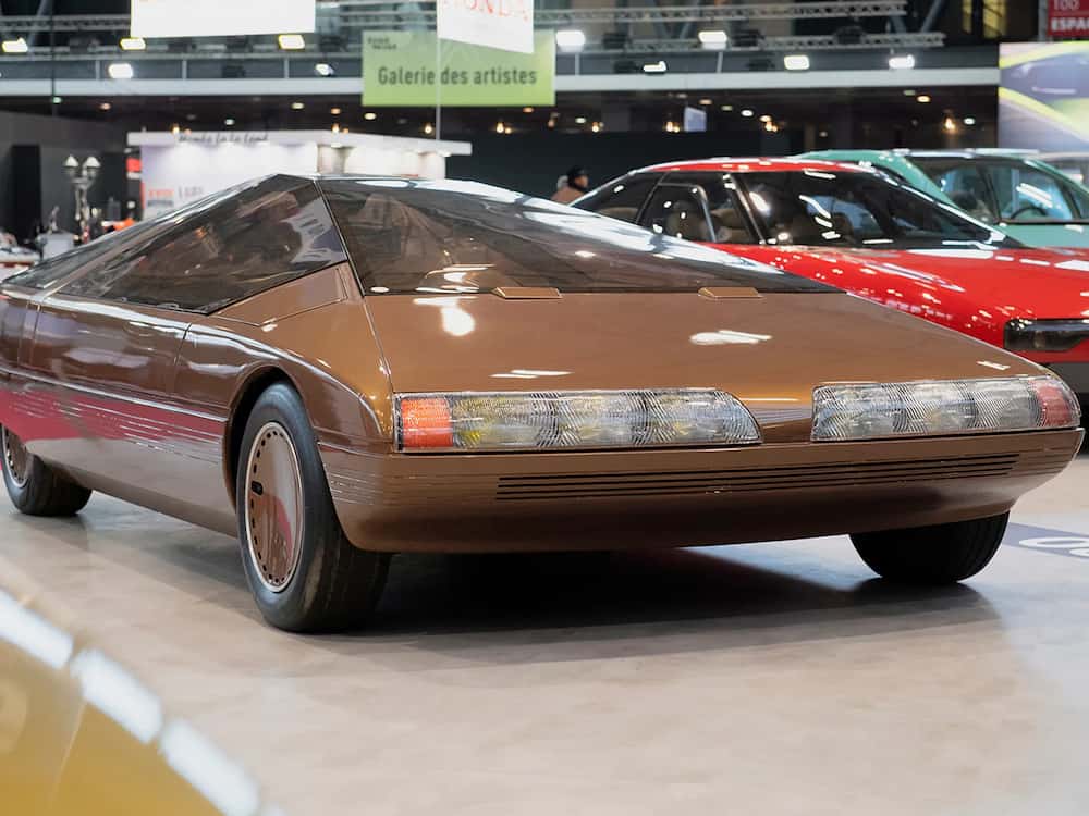 El Citroën Karin en el Salón de París de 1980, mostrando su forma de pirámide truncada