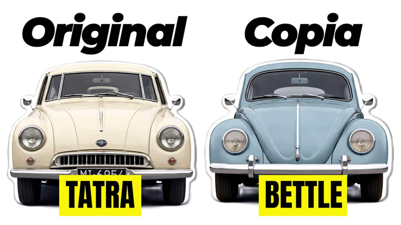 The 1937 Tatra T97 alongside the Volkswagen KdF-Wagen, showing their design similarities